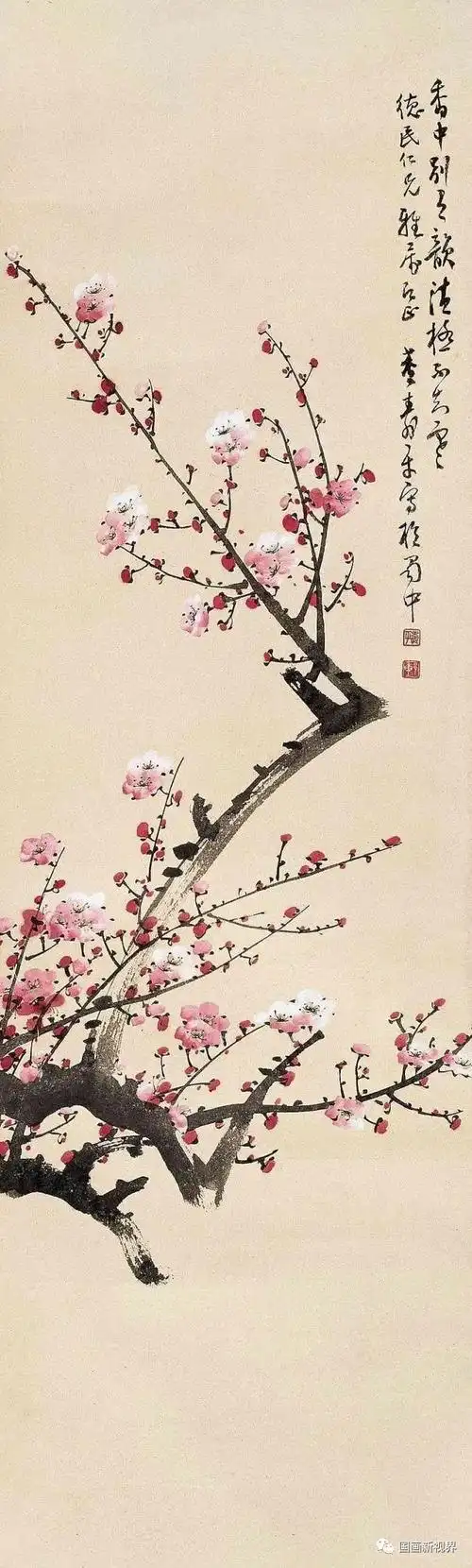 如张大千的荷花,董寿平的梅花,王雪涛的小写意牡丹等等,这些艺术作品