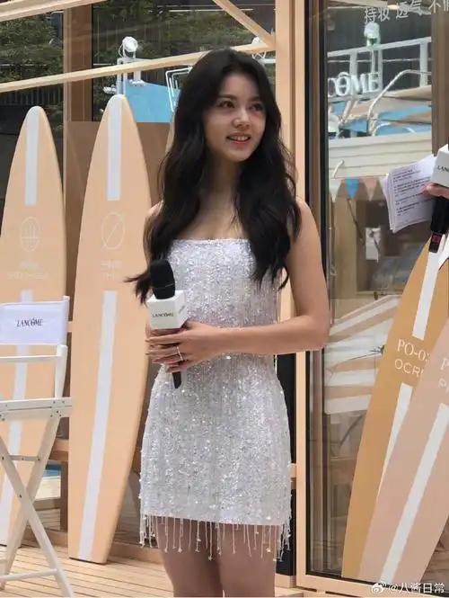 赵今麦流苏吊带裙