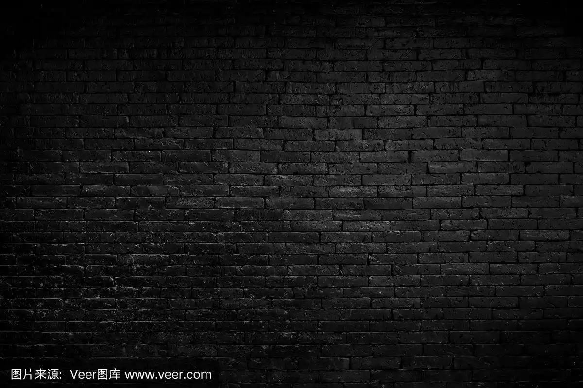 黑色砖墙纹理为背景.