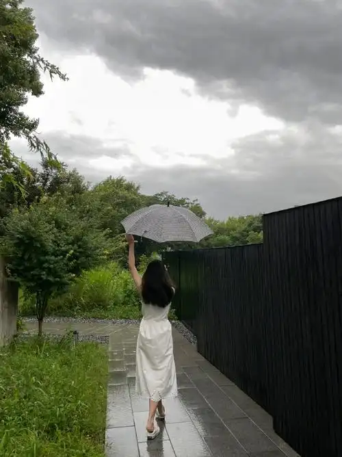 虞书欣撑伞四宫格live图#虞书欣雨中撑伞背影氛围感也有点太绝了吧!