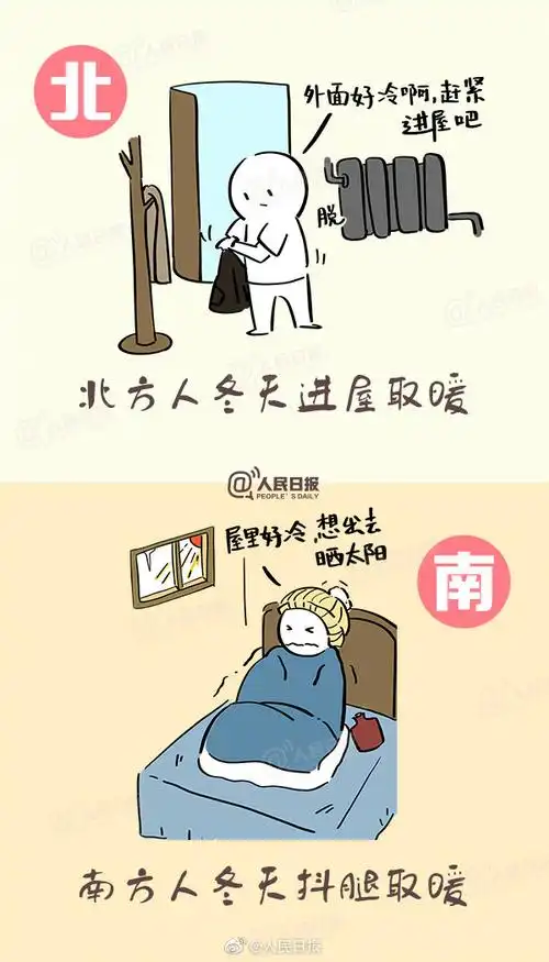 硬核冷空气来了9张漫画带你看南北方过冬差异