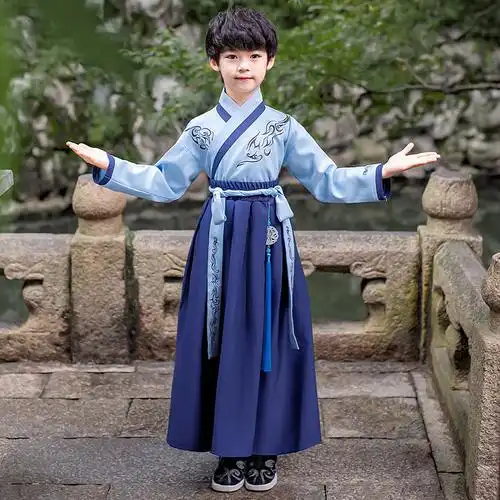 男童汉服秋款长袖套装小男孩中国国风古装少爷唐装