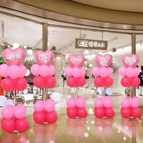 门店气球布置效果图照片,收银台气球布置图片,店铺活动气球布置推片