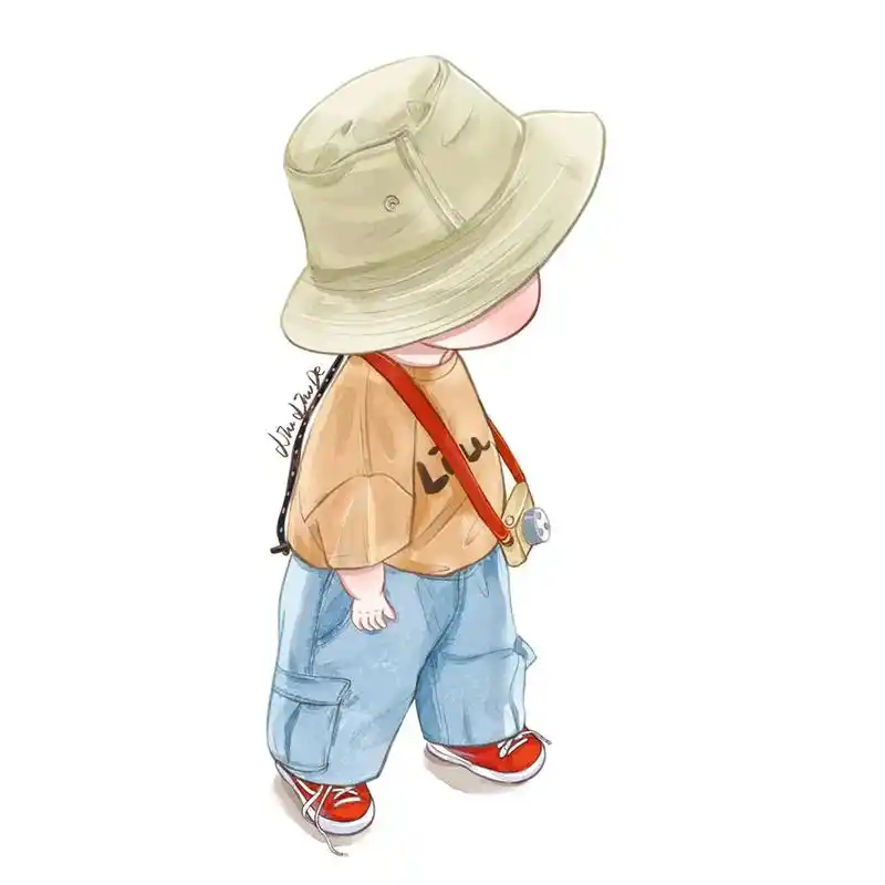 卡通头像~男宝宝.#procreate绘画 #手绘卡通头像  - 抖音