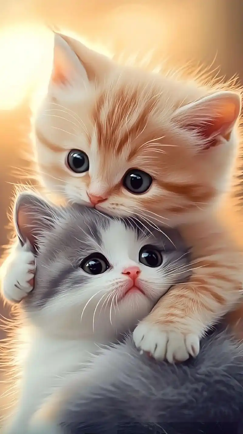 02两只小猫,可爱至极.它们的温柔眼神