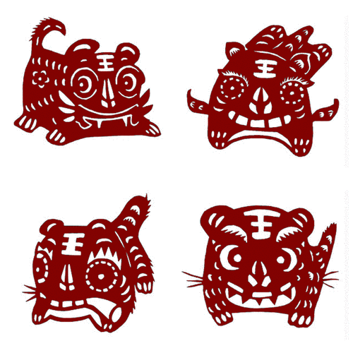 厂家批发中国风节庆生日礼物布老虎生肖磁性剪纸diy手工贴材料包