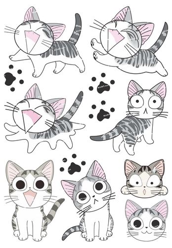 中号f0240-05甜甜起司私房猫卡通动漫笔记本电脑旅行拉杆箱贴纸