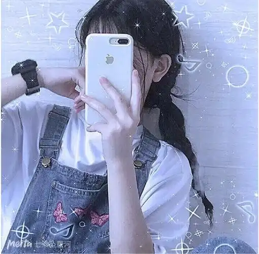 女生真人手机挡脸头像2