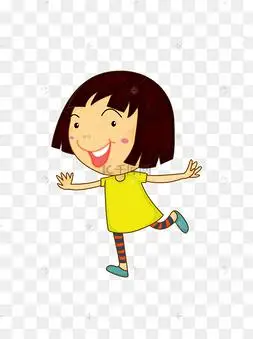 卡通可爱开心大笑的女孩人物ai素17