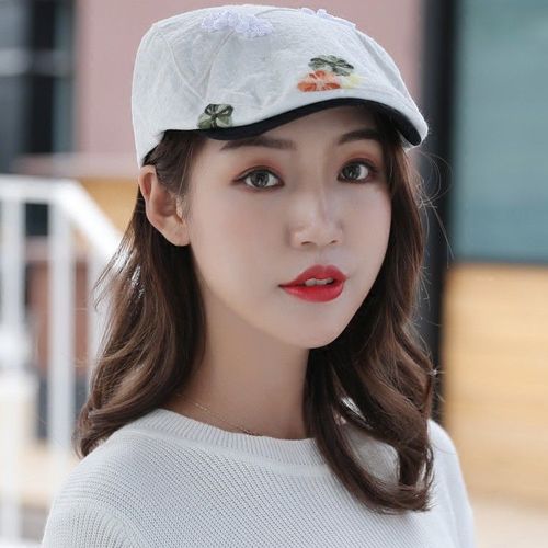 帽子中国风女春秋冬鸭舌帽女时尚民族贝雷帽秋季百搭潮前进帽