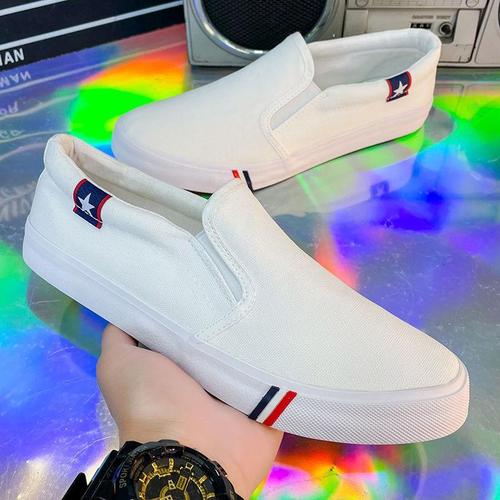 大码帆布鞋男低帮套脚休闲鞋一脚蹬布鞋男鞋特大号45 46 47 48码