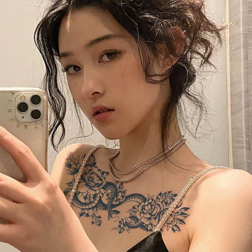 支持国产·迈斯威尔新品纹身贴花臂性感火辣大图案草本纹身贴暗黑系