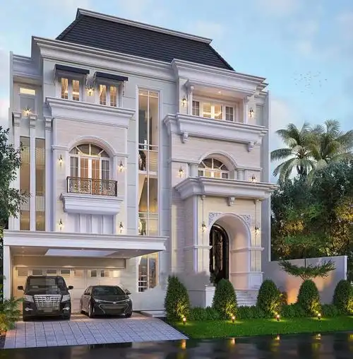 别墅设计三层半农村欧式风格自建别墅私宅