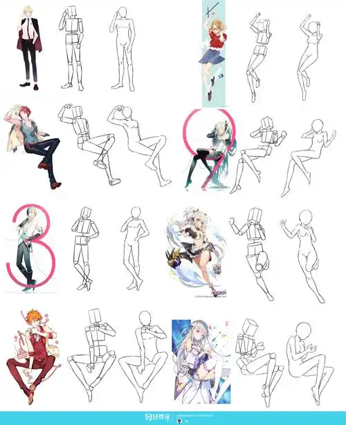 作业:动漫人体绘画学习之日式漫画人体比例画法与训练 - 宇鱼