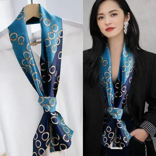 小长条搭西装小丝巾薄时尚韩国百搭装饰长方巾领巾围巾女燃品质潮