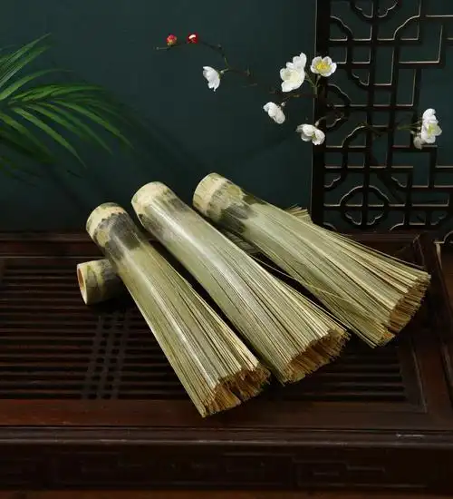 洗锅刷子竹子大号天然竹子洗锅刷手工竹丝刷锅刷子清洁除油竹刷把不沾