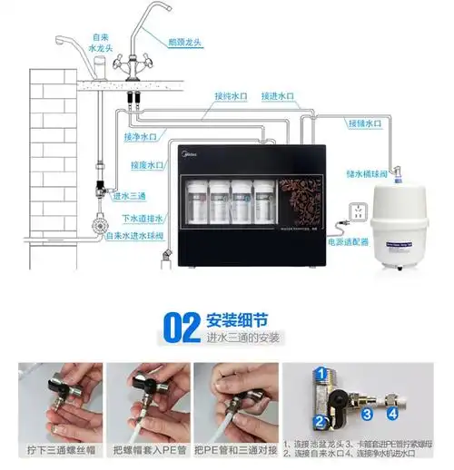 美的(midea) mro102c-4(双出水型) 厨下式净水器 直饮