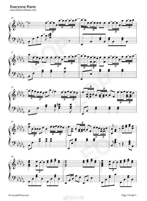 钢琴曲#蔡徐坤情人-钢琴谱五线谱&双手简谱#蔡徐坤