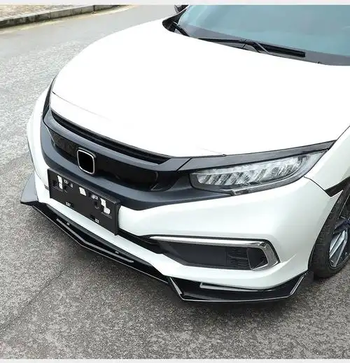 本田19款十代新思域前唇前铲改装专用前杠小包围防撞剐蹭扰流板 21款