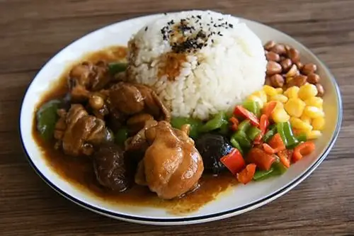 红烧鸡腿盖浇饭