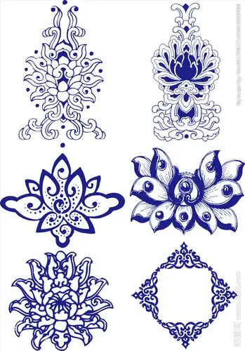 青花瓷图案设计图__花边花纹_底纹边框_设计图库_昵图网nipic.com