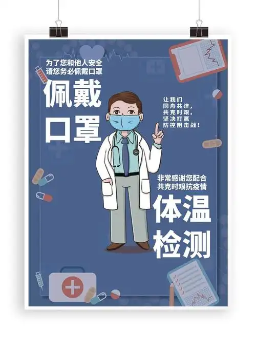 疫情期间佩戴口罩提示海报