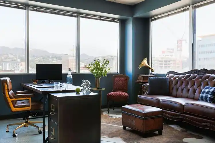 董事长办公室背景墙设计效果图片-城起装修效果图