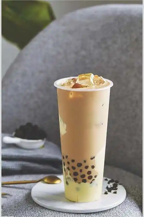 夏日创意珍珠奶茶摄影图片