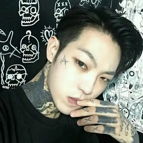 骷髅头纹身社会哥头像