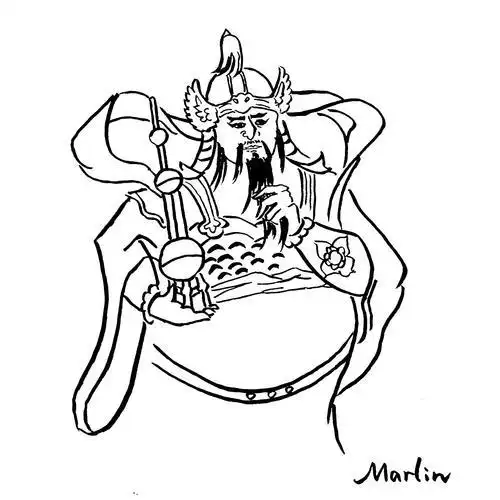 托塔李天王的简笔画怎么画