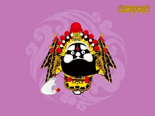 国粹京剧 招财童子 可爱卡通壁纸壁纸图片