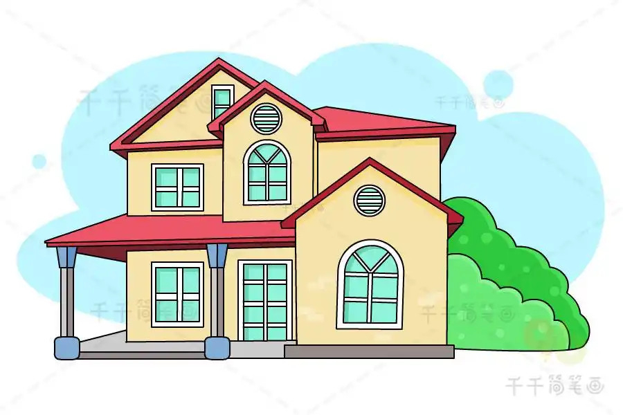 欧式别墅简笔画