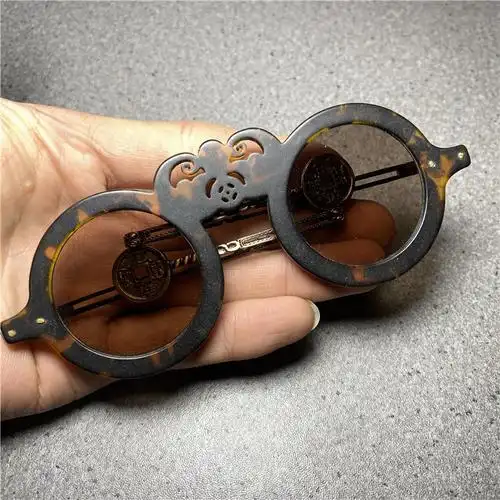 民国仿古眼镜复古平光镜水晶眼镜 复古玳瑁色眼镜框茶色黑色