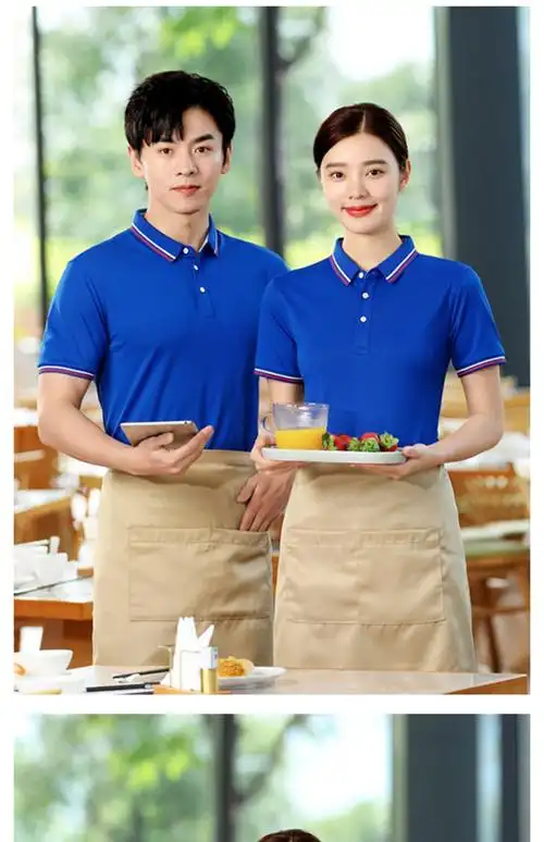 礼面集-百分百聚酯纤维餐饮服务员工作服polo衫短袖t恤夏季火锅饭店