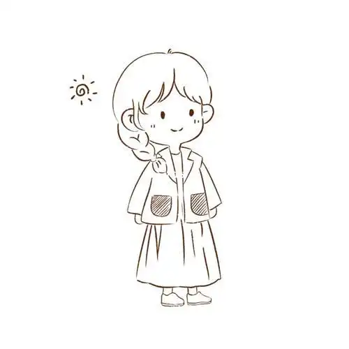 简笔画|q版人物全身练习可爱小女孩造型简笔画临摹日记插画