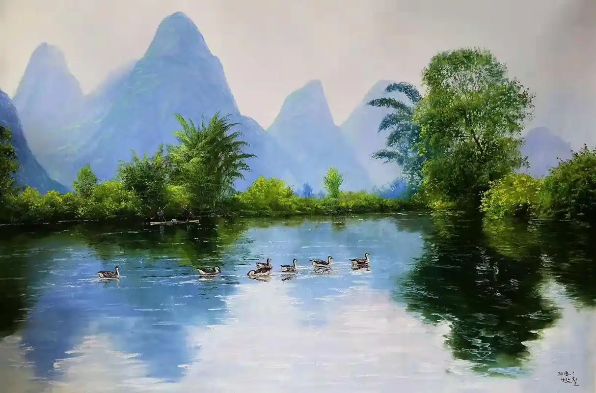 油画山水风景,117*78,白恩哲