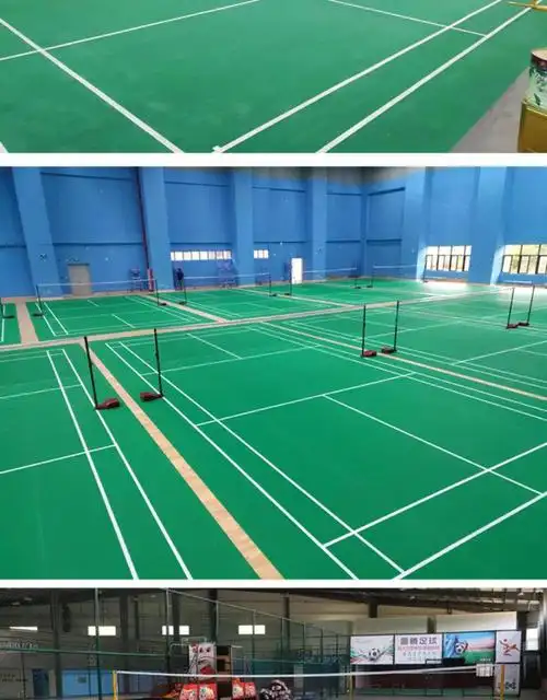 羽毛球场地胶垫室内羽毛球地胶加厚防滑pvc运动排球塑胶地板 水晶沙4.