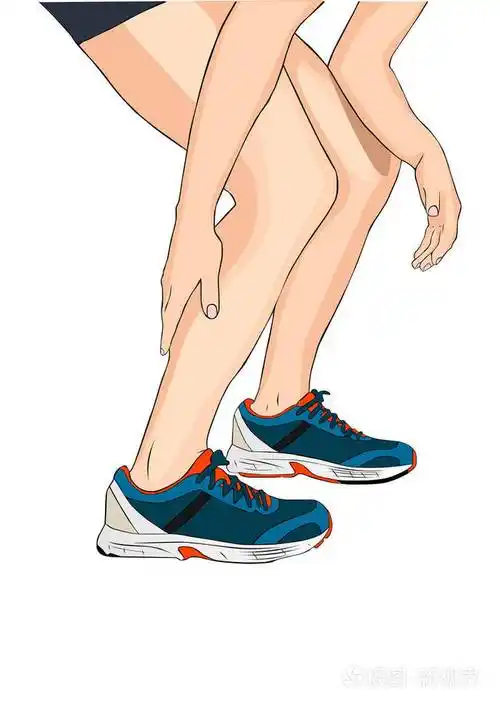 女人抚摸她的腿部肌肉