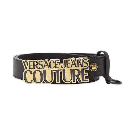 【礼品】versace/范思哲金色logo男士真皮针扣腰带牛皮皮带奢侈品