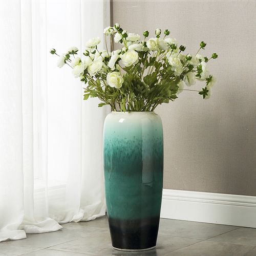 插花大花瓶摆件客厅落地花瓶大号高干花干花景德镇陶瓷花瓶