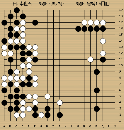 动图棋谱-华山围棋大会半决赛 柯洁1.5目胜李世石