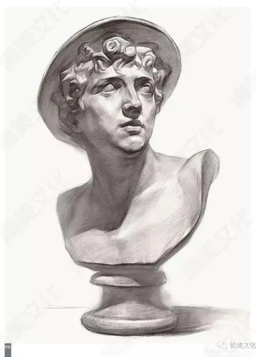 《扎实素描石膏像2019青美文化程勇素描石膏五官头像结构明暗步骤解析