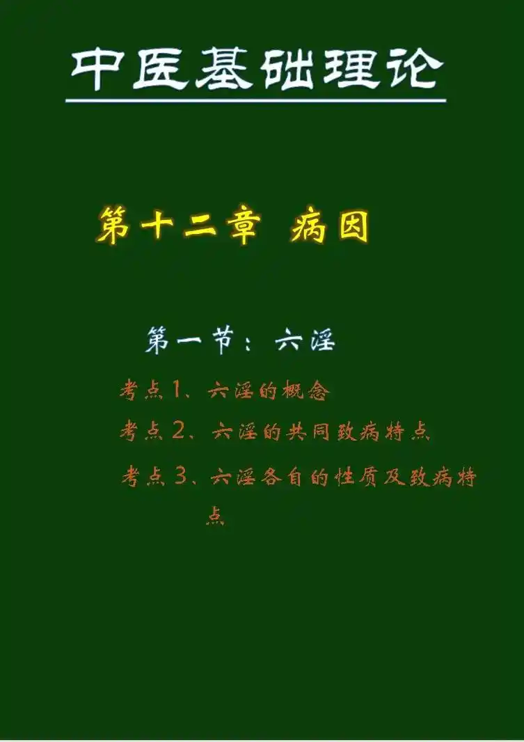 中医基础理论,第十二章 病因,第一节 六淫.#医考 #中医  - 抖音