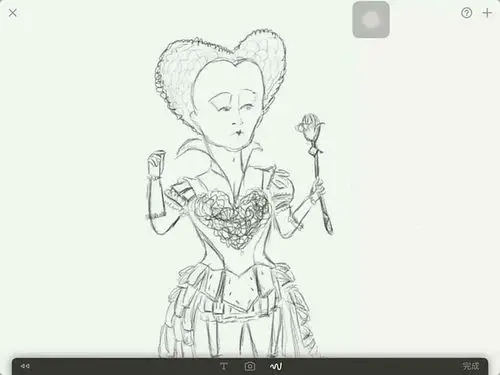 想画一个红皇后,结果化成了马云爸爸