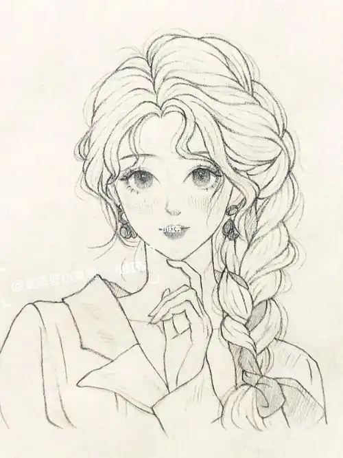 5自动铅笔#手绘教程  #女生线稿  #线稿  #画画的日常  #画画  #速写