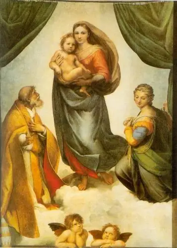 油画:圣母怀抱圣婴