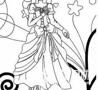 公主裙简笔画晚礼服