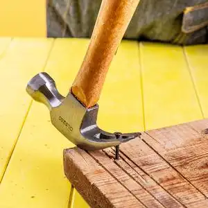 得力木柄把羊角锤多功能起钉锤铁锤木工专用手工小榔头铁锤子工具