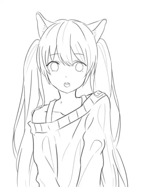 【果冻】线稿 动漫 黑白素材 插画 手帐