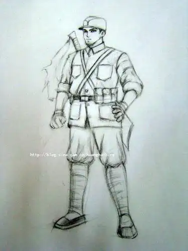 超级简单八路军简笔画